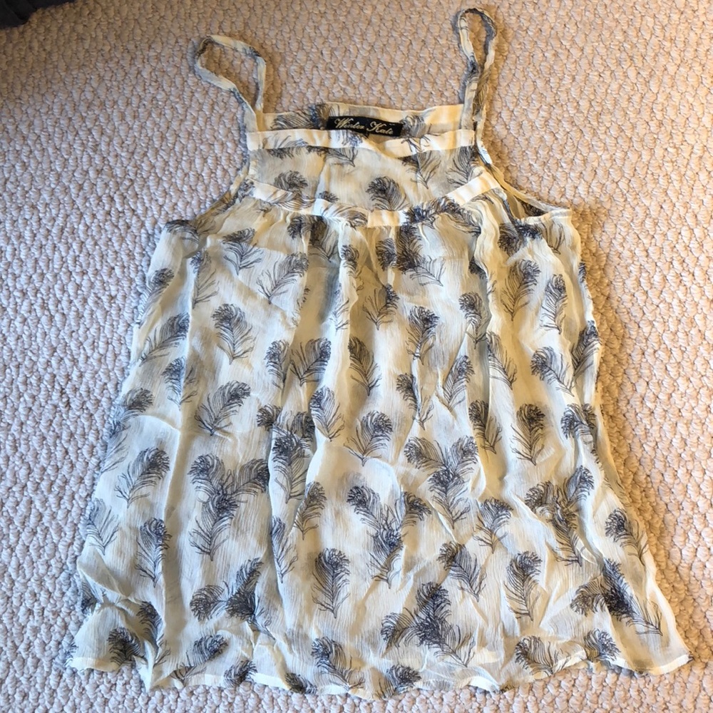 Nicole Richie’s Winter Kate chiffon tank
